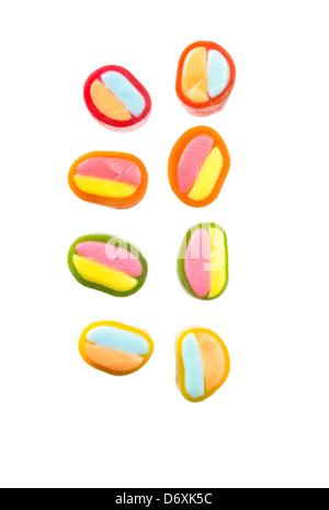 Selection of Liquorice candy on white background Stock Photo