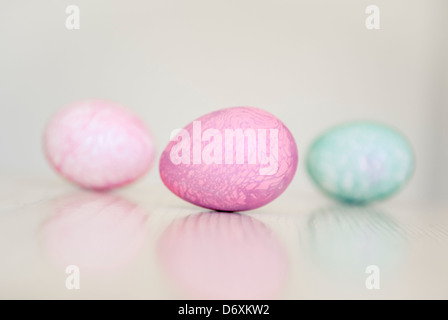 Marbeled Easter eggs, easter eggs with marble pattern Stock Photo