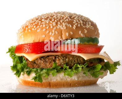 cheeseburger with tomato Stock Photo