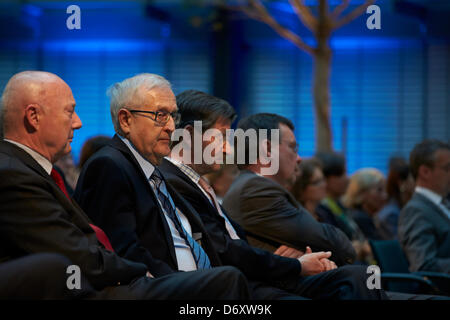 Berlin, 24 April, 2013. Gabor Steingart, a managing director of the newspaper 'Handelsblatt', holds the seventh 'Speech on Freedom at the Brandenburg Gate'. His topic: 'Our market economy and its enemies.' Wolfgang Gerhardt (FDP) gives the opening speech. Stock Photo