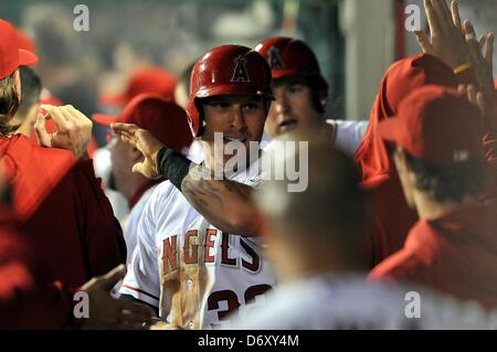 Nelson Cruz #17 of the Texas Rangers before a game against the Los Angeles  Angels at Angel Stadium on June 2, 2012 in Anaheim,California. Los Angeles  defeated Texas 3-2.(Larry Goren/Four Seam Images