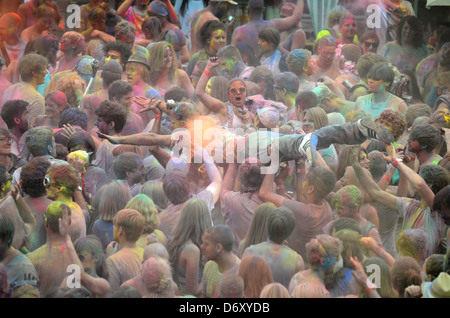 Berlin, Germany, Berlin celebrate the Indian Holi festival at Postbahnhof Stock Photo