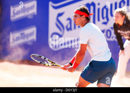 Barcelona, Spain. 24th April, 2013. Rafael Nadal (ESP), APRIL 24, 2013 - Tennis : The men's singles second round tennis match of the Barcelona Open Banco Sabadell tennis tournament at the Real Club de Tenis in Barcelona, Spain, (Photo by D.Nakashima/AFLO) Stock Photo