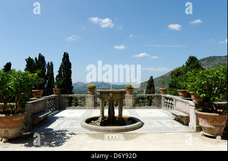 Villa D Este. Tivoli. Italy. View of the fountain of the tripod on the central garden viewing area situated on the first terrace Stock Photo