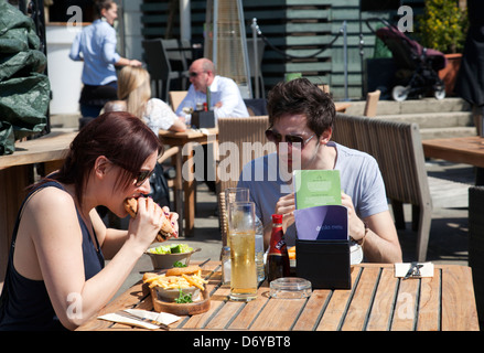 Pitcher and Piano Lunch on the Terrace in Richmond - London UK Stock Photo