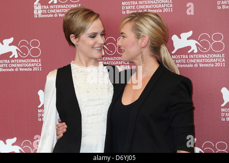 Evan Rachel Wood, Kate Winslet The 68th Venice Film Festival - Day 3 - 'Mildred Pierce' photocall Venice, Italy - 02.09.11 Stock Photo