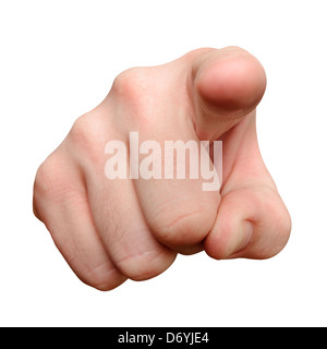Pointing Finger, Cut Out. Stock Photo