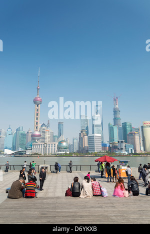 view of pudong skyline in shanghai china Stock Photo