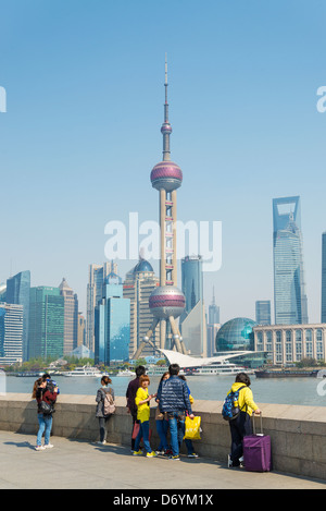 view of pudong skyline in shanghai china Stock Photo