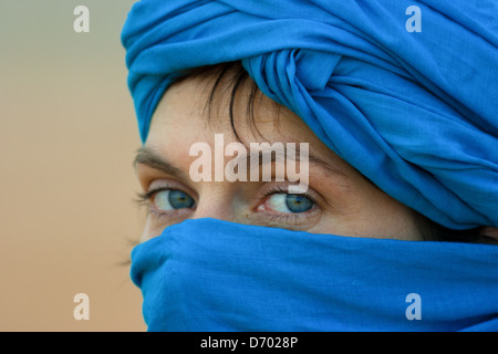 Portrait of woman in oriental headdress Stock Photo