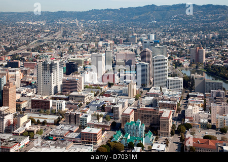 Aerial Of Downtown Oakland, California With Uptown In The Background ...