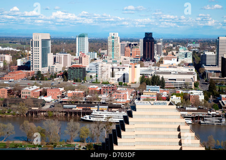 Aerial of The Downtown Sacramento, California Skyline Stock Photo - Alamy