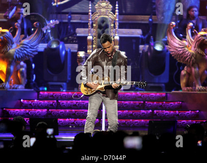 Romeo Santos performing live in concert at Madison Square Garden New York City, USA - 23.02.12 Stock Photo