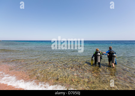 Diving in and around the Egyptian village of Dahab (Sinai) Stock Photo