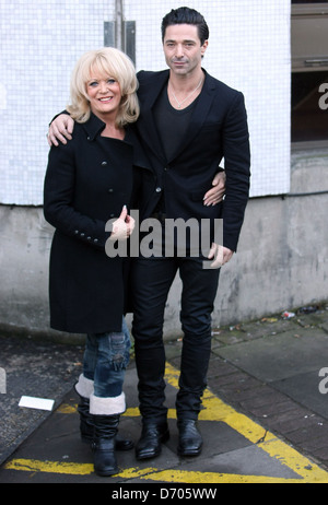 Sherry Hewson and Jake Canuso outside the ITV studios London, England - 23.02.12 Stock Photo