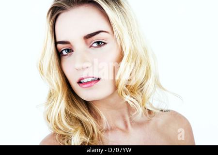 a beautiful woman looking at the camera Stock Photo