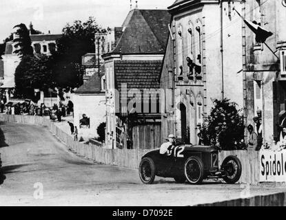 Henry Segrave in Sunbeam on way to winning 1923 French Grand Prix in Sunbeam Stock Photo