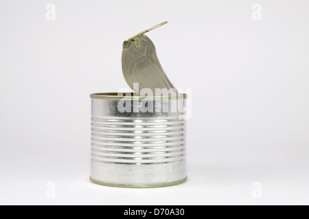 Part opened ring pull can of baked beans Stock Photo