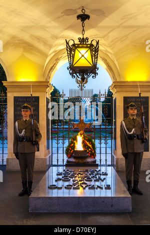 The Tomb of the Unknown Soldier in Piłsudski Square in Warsaw, Poland Stock Photo