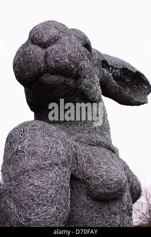 Sophie Ryders Hare Sculptures at Cartwright Hall Art Gallery, Bradford, West Yorkshire Stock Photo