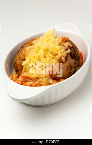 Jacket Potato With Cheese and Beans Stock Photo