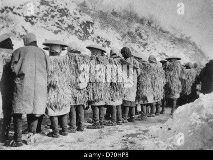 Japanese coolies in winter costume, circa 1904 Stock Photo