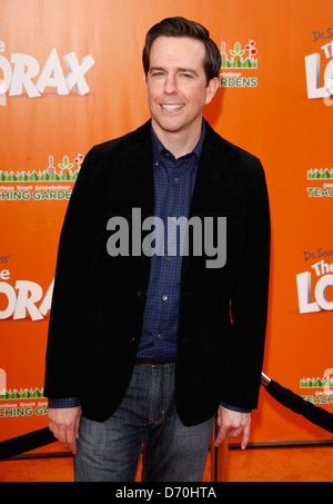 Ed Helms The premiere of 'The Lorax' held at the Universal Citywalk - Arrivals Los Angeles, California - 19.02.12 Stock Photo