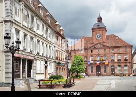 Wissembourg, France, the town hall in Wissembourg in Alsace Stock Photo