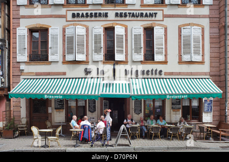 Wissembourg, France, Brasserie Restaurant A la viguette in Wissembourg Stock Photo