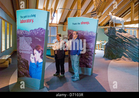 Tourists visiting the Denali National Park Visitors Center, Denali National Park, Alaska, USA Stock Photo