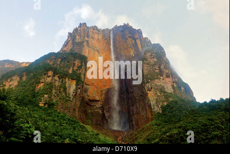 Angel Falls from below. Canaima National Park, Venezuela Stock Photo