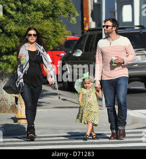 Alessandra Ambrosio and her fiance Jamie Mazur spend the afternoon together with their daughter Anja Santa Monica, California - Stock Photo