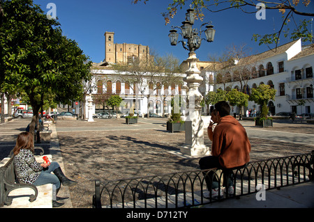 Square and Collegiate Church, Osuna, Seville-province, Region of Andalusia, Spain Stock Photo