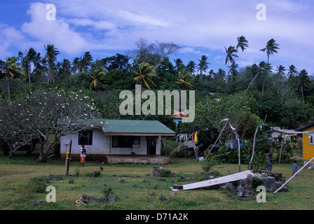 Fiji, Koro Island, Village Scene With House Stock Photo