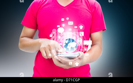 Man Using Smart Phone Stock Photo