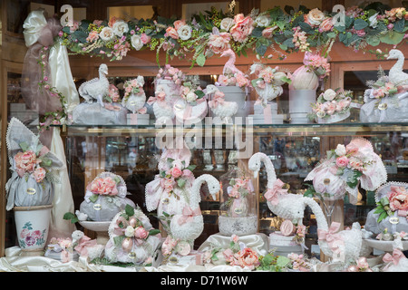 Window of Gilli Cafe, Piazza della Republica Square; Florence; Italy Stock Photo