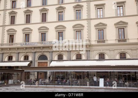 Terrace of Gilli Cafe, Piazza della Republica Square; Florence; Italy Stock Photo