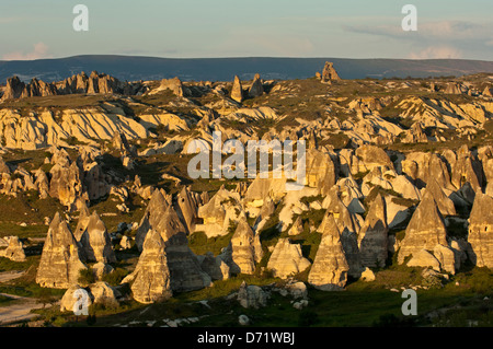 Landscape with eroded tuff rock formations, Göreme National Park and the Rock Sites of Cappadocia, Turkey Stock Photo