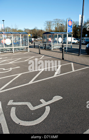 Disabled parking places in a supermarket car park