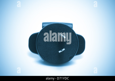 adapter plug, blue tone process Stock Photo