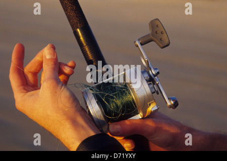 Conventional reel fishing line hi-res stock photography and images