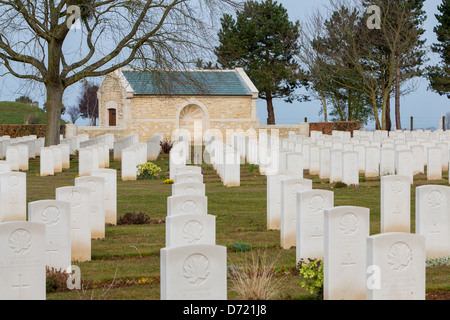 Canadian cemetery of second war (1939-1945) in Beny-sur-mer, Normandy, France Stock Photo