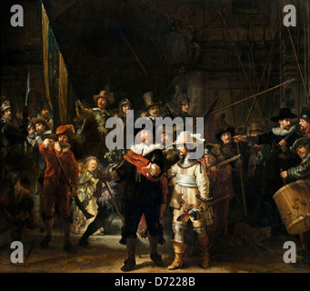 The Night Watch or De Nachtwacht in Dutch1639  Rembrandt Harmenszoon van Rijn  1606–1669  Amsterdam Netherlands Stock Photo