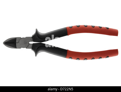 Side cutter pliers on white background Stock Photo