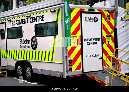 St Johns Ambulance treatment centre Stock Photo - Alamy