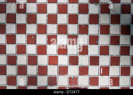 Close up of brown and white tiled floor Stock Photo