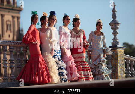flamenco girls Plaza Espana Seville Stock Photo, Royalty Free Image ...