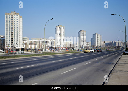 Berlin, Germany, prefabricated housing in the Marzahn Promenade Stock Photo