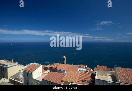 Castelsardo, Italy, view from the fortress on the historic old town and the sea Stock Photo