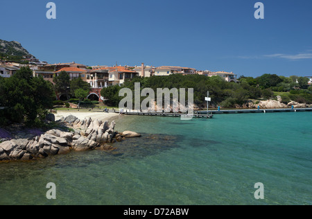 Porto Cervo, Italy, overlooking Porto Cervo with a beach in the foreground Stock Photo